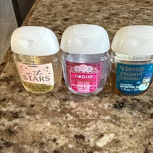 Bath & Body Works Hand Sanitizer Set - Peppermint, In Stars & Frosted Snowball